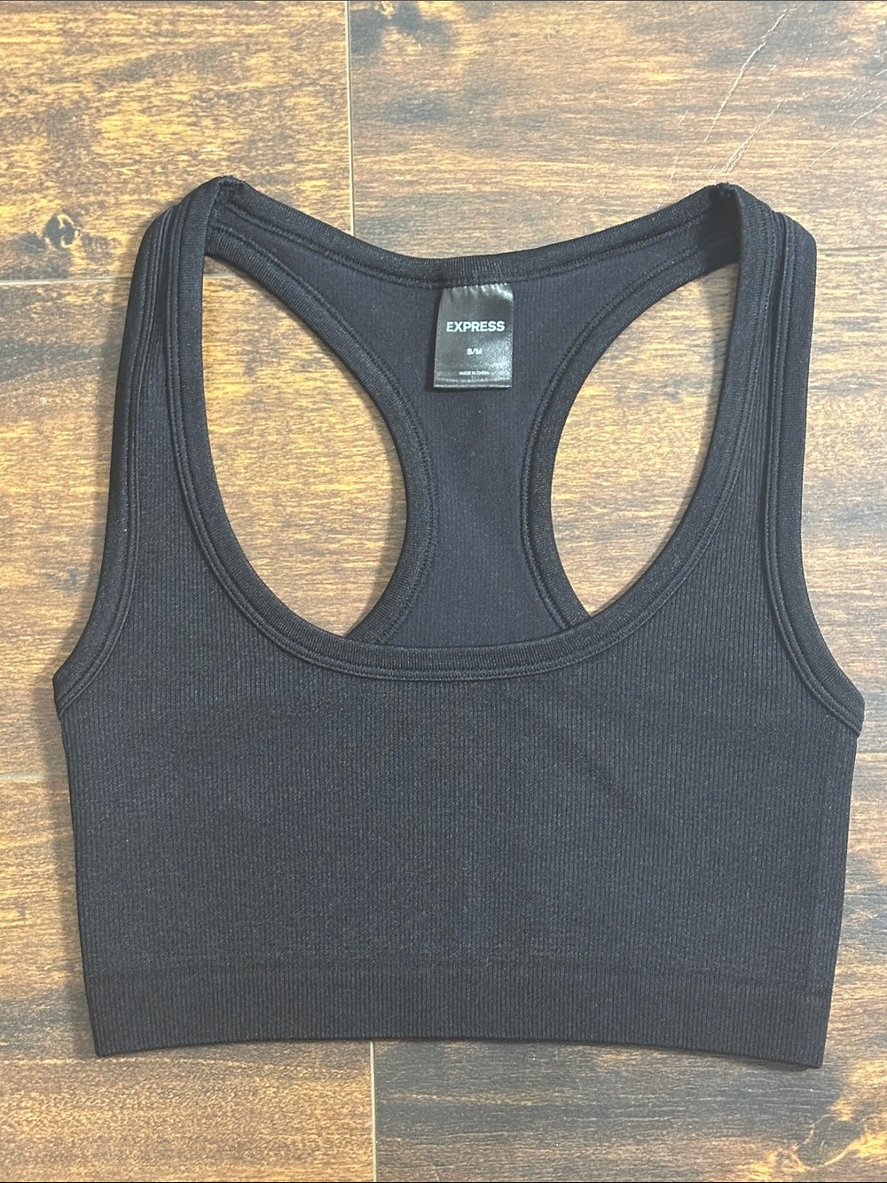 Express Black Ribbed Racerback Sports Bra S/M 🖤 Like New